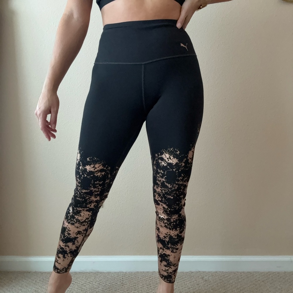 Puma Black with Gold Pattern Leggings